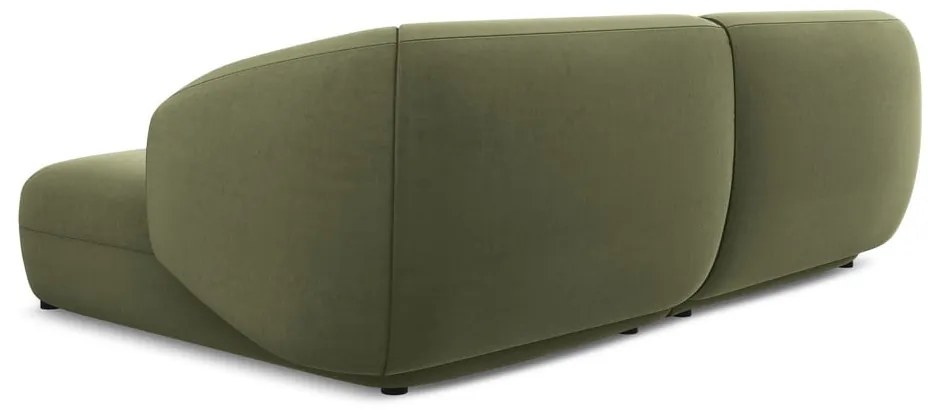 Colțar verde cu tapițerie din catifea (cu colț pe partea dreaptă) Moana – Makamii