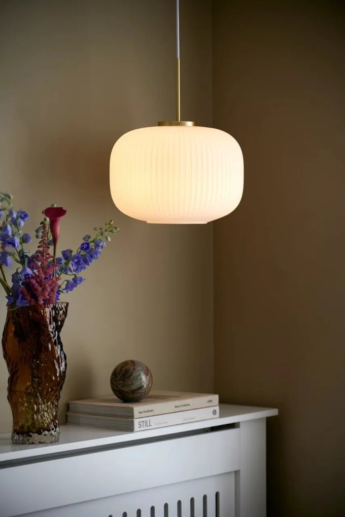 Pendul design scandinav Milford 30 alb opal