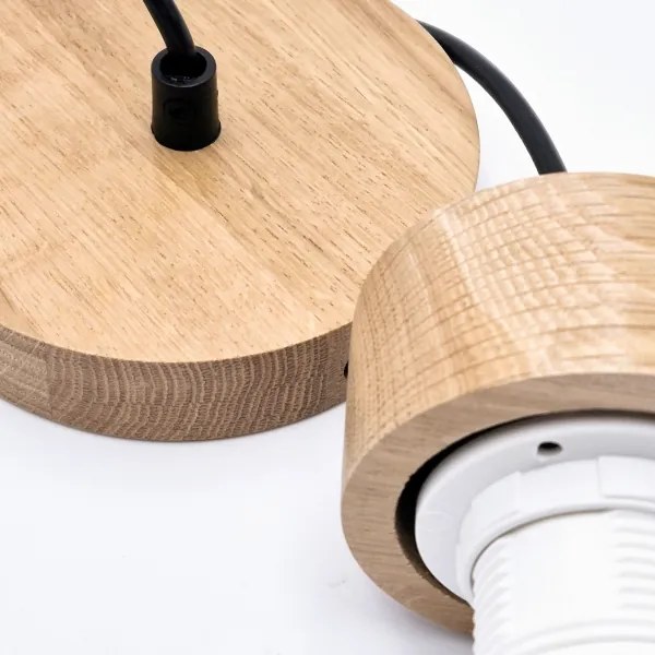 Lustră pe cablu HARMONY 1xE27/15W/230V d. 25 cm alb/stejar