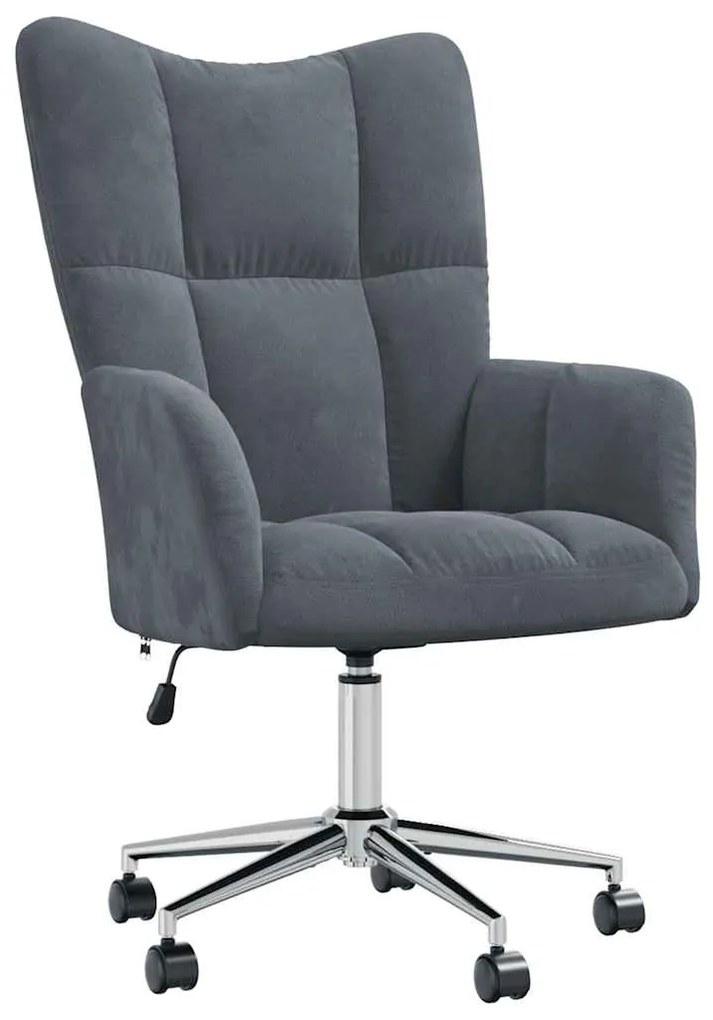 328162 vidaXL Scaun de relaxare, gri închis, catifea