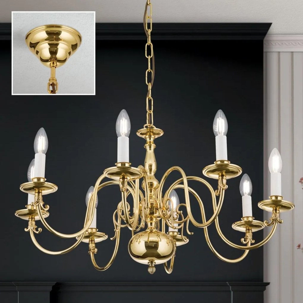 Candelabru 8 brate design clasic FLAMISCH, alama lucioasa