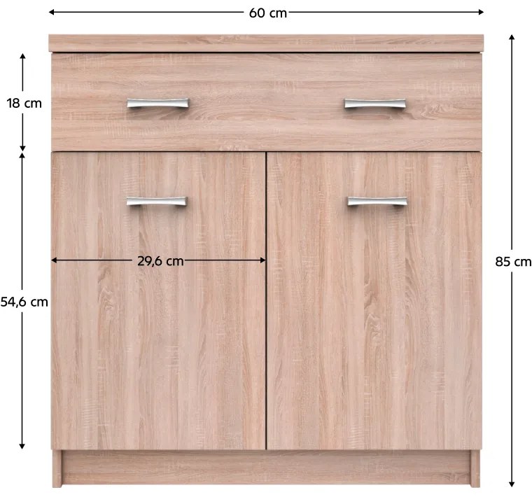 Dulap TOPTY 2D1S/60 tip 42, stejar Sonoma