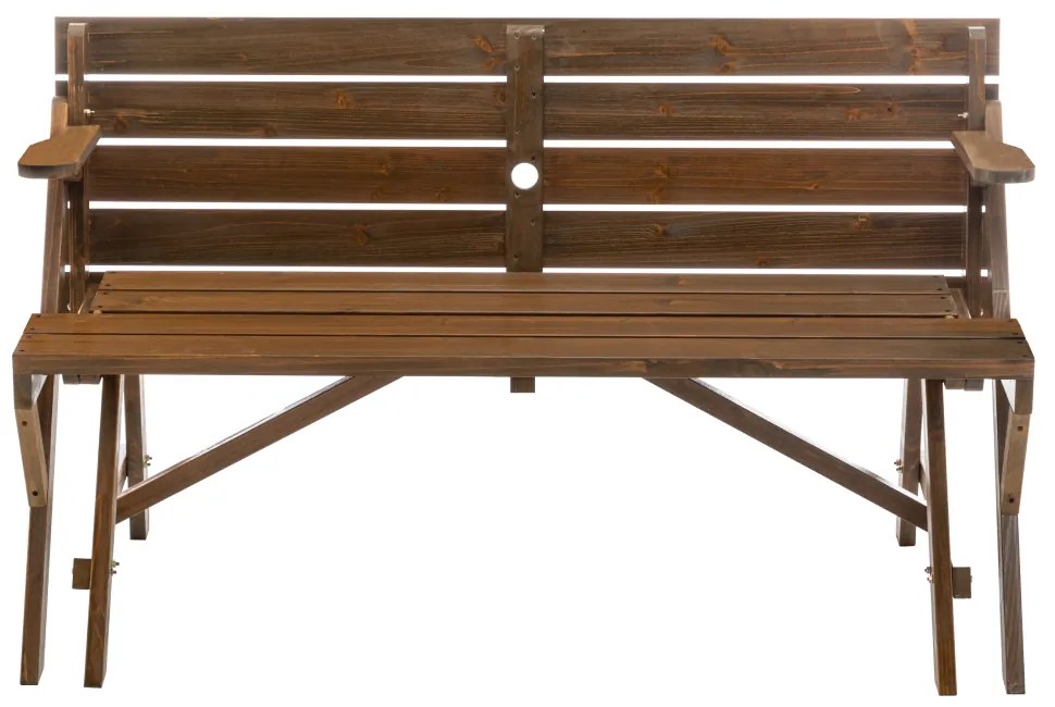 Masă/banc de grădină, 2in1, maro, ZAGIR