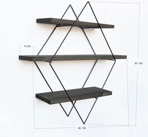 Etajeră de perete 60x60 cm molid