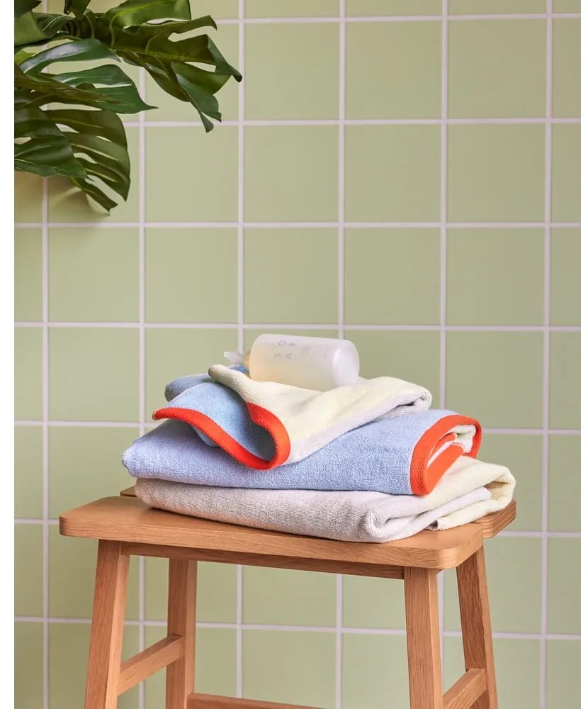 Prosop albastru din bumbac din frotir 50x100 cm Block – Hübsch