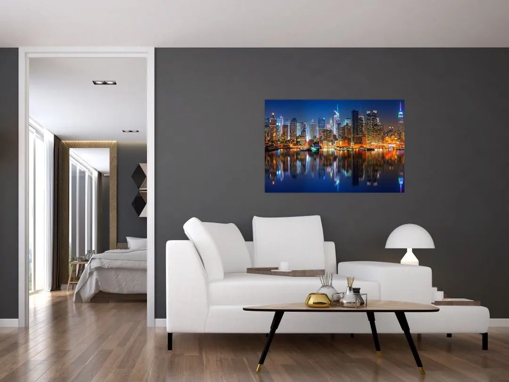 Tablou cu Manhattan noaptea (90x60 cm)