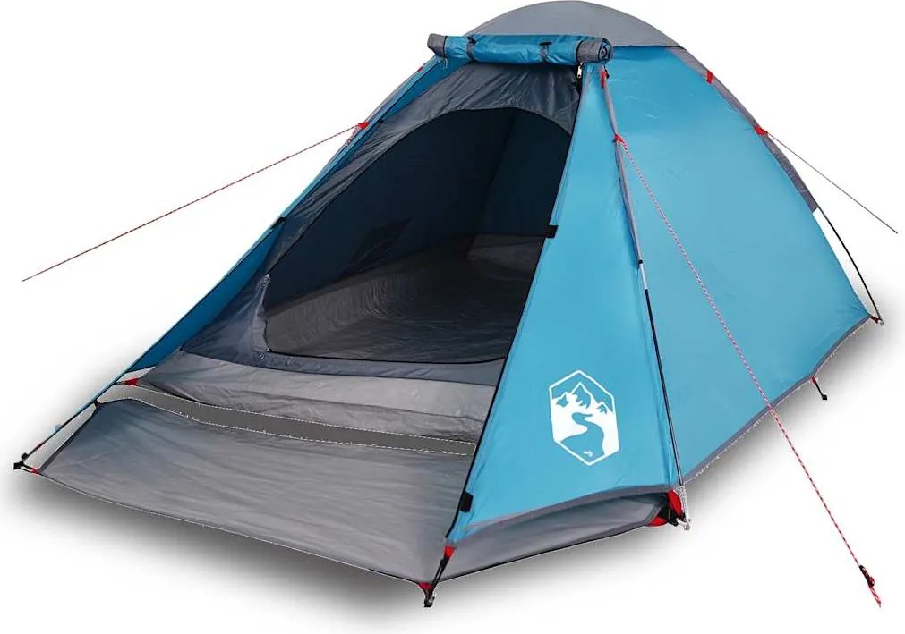 vidaXL Cort de camping cupolă pentru 4 persoane, albastru, impermeabil