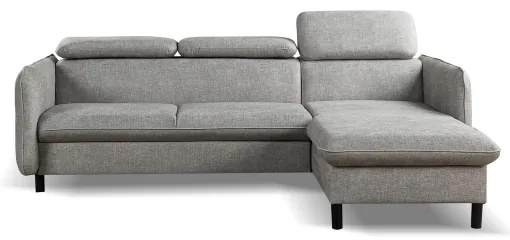 Colțar extensibil NISA, în formă de L, cu spațiu de depozitare, gri, pe partea dreaptă