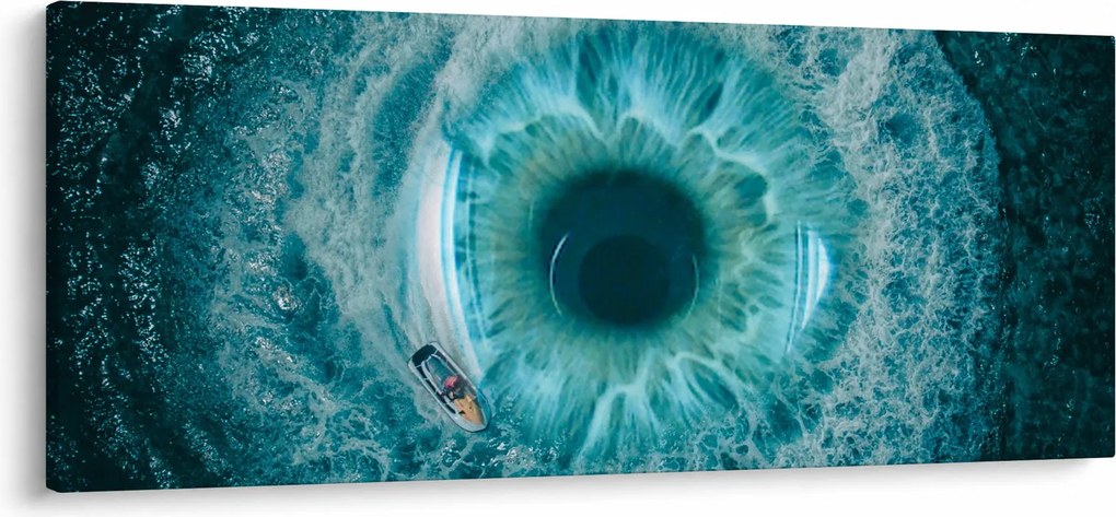 Tablou marea cu barca (120x50 cm)