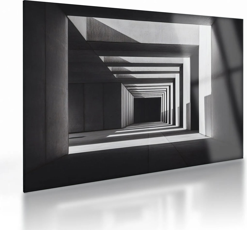 Tablou pe sticlă - Tunel Pătrat (70x50 cm)