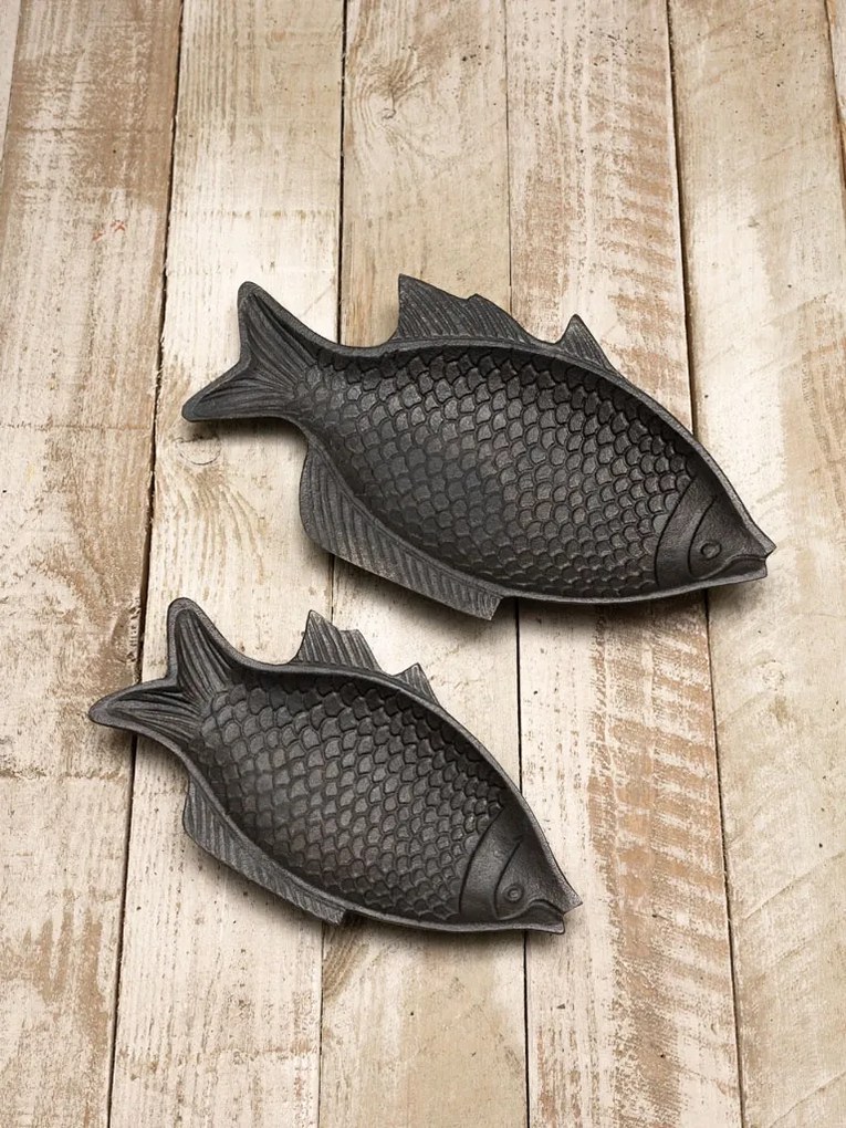 Set 2 tavi in forma de peste, din aluminiu, Fishes