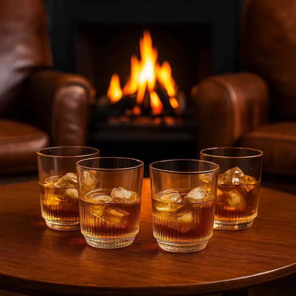 Set de pahare cu caneluri Atmós Fera Old 320 ml, 4buc.