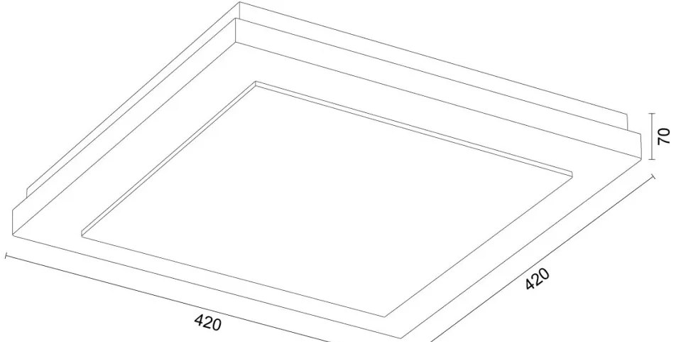 Plafoniera din lemn si sticla TABOR 42x42cm, alb crem