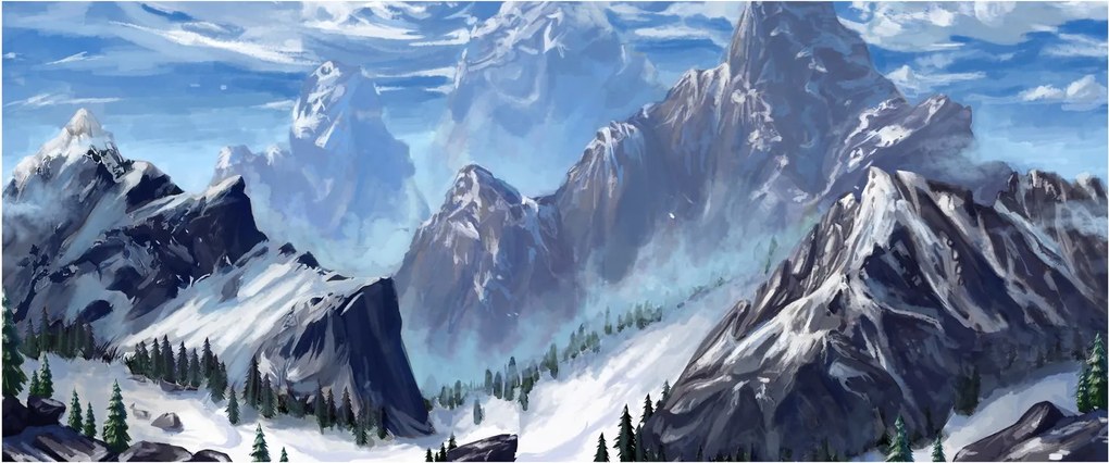 Tablou - Munții pictați (120x50 cm)