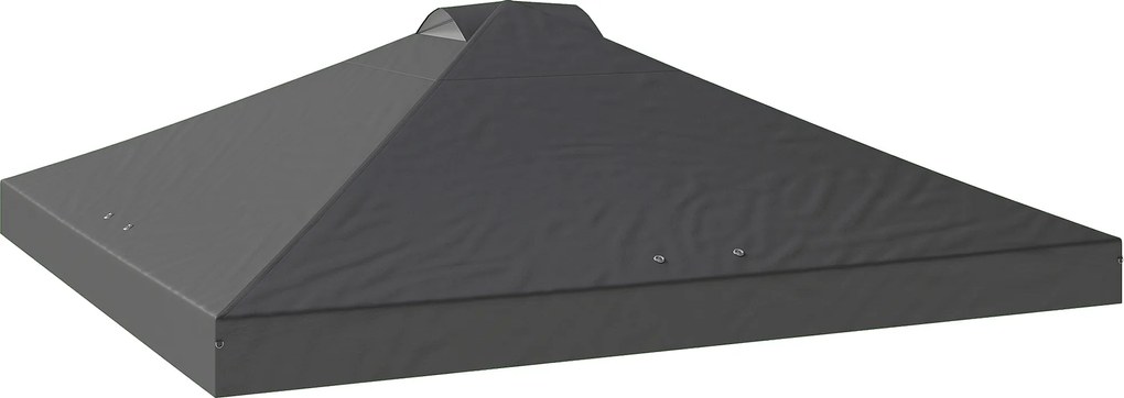 Outsunny Prelată de Înlocuire pentru Tonnelă 3 x 3 m UV50+ Impermeabilă cu 8 Găuri de Drenaj 3 x 3 m, Gri Închis | Aosom Romania