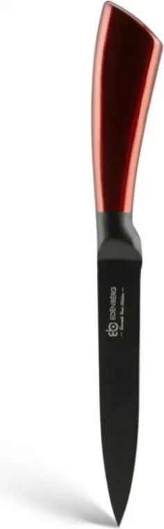 Set de cutite Edenberg EB-936, 5 piese, Otel carbon, Suport, Rosu