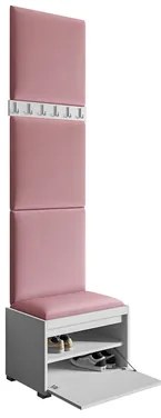 Mobilier pentru hol Leon 60 VII (Alb + piele ecologică Soft 011). 1059577