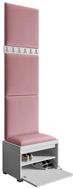 Mobilier pentru hol Leon 60 VII (Alb + piele ecologică Soft 011). Promo -17%. 1059577