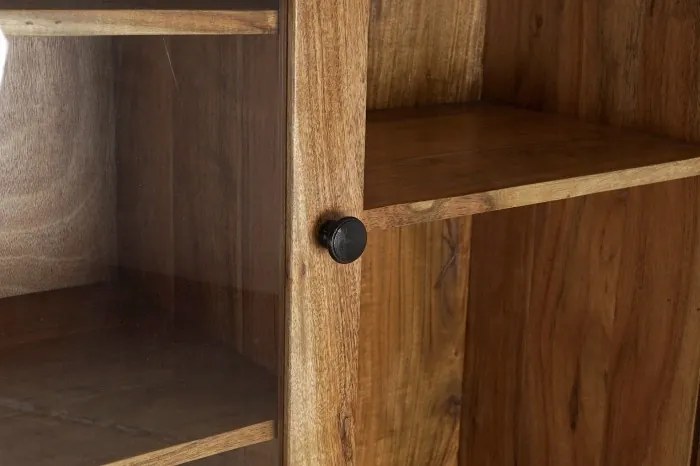Vitrina maro, din lemn de acacia, Sienna