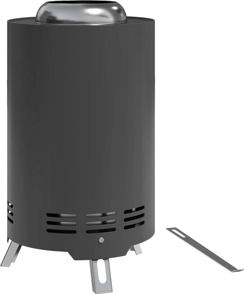 Outsunny Vatră de foc Ø16x25cm din oțel inoxidabil cu cârlig, fără fum, Gri | Aosom Romania