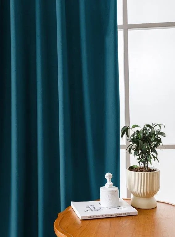 Draperie opaca turcoaz VELVET 135x250 cm Agățat: Rejansa