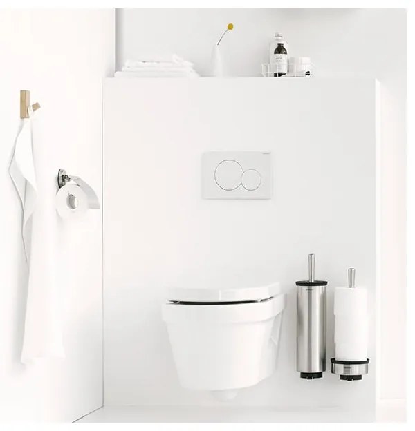 Perie de toaletă Brabantia Profile 90300285, 43 cm, Perie complet acoperită, Montabil pe perete, Inox/mat