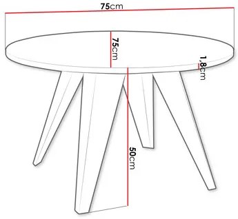 Măsuță de cafea Bartena (Negru + Stejar craft auriu) . 1103698