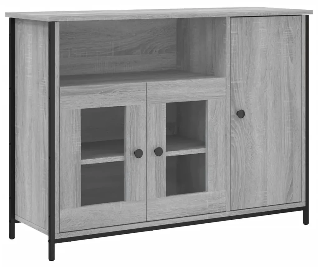 835512 vidaXL Servantă, gri sonoma, 100x35x75 cm, lemn compozit