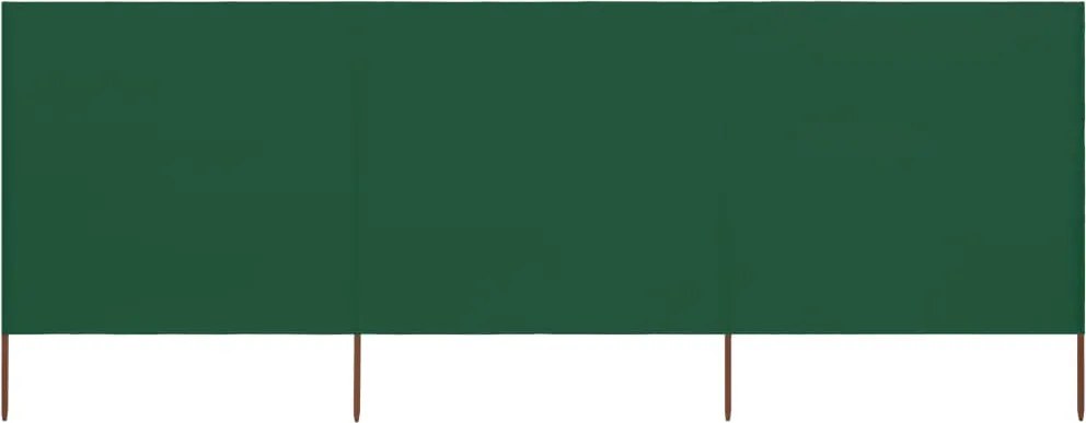 vidaXL Paravan anti-vânt cu 3 panouri, verde, 400 x 160 cm, textil