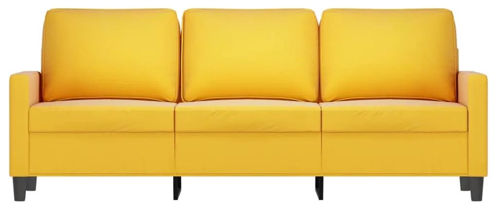 Canapea cu 3 locuri, galben, 180 cm, catifea Galben, 198 x 77 x 80 cm