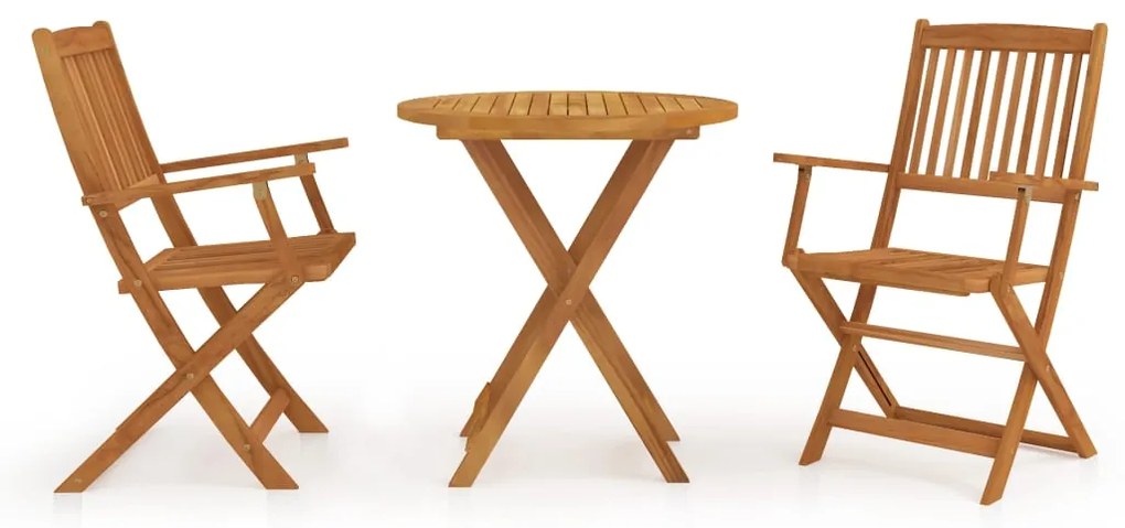 vidaXL Set mobilier grădină, pliabil, 3 piese, lemn masiv acacia