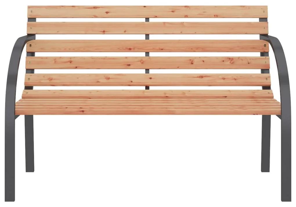 Banca de gradina, 120 cm, lemn si fier 1, Maro, Maro