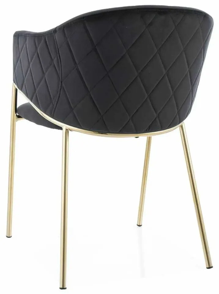 Scaun de bucătărie Serilda Velvet II, negru / auriu