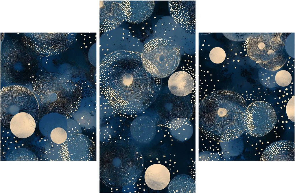 Tablou - Inele Albastru-Aurii (90x60 cm)