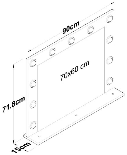 Oglindă de perete cu raft RANI 90x71,8 cm alb