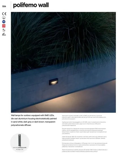 Aplică LED de exterior POLIFEMO LED/8W/230V IP65 alb Redo 90425