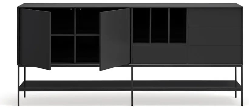 Comodă neagră 220x98x45 cm Platt – Teulat