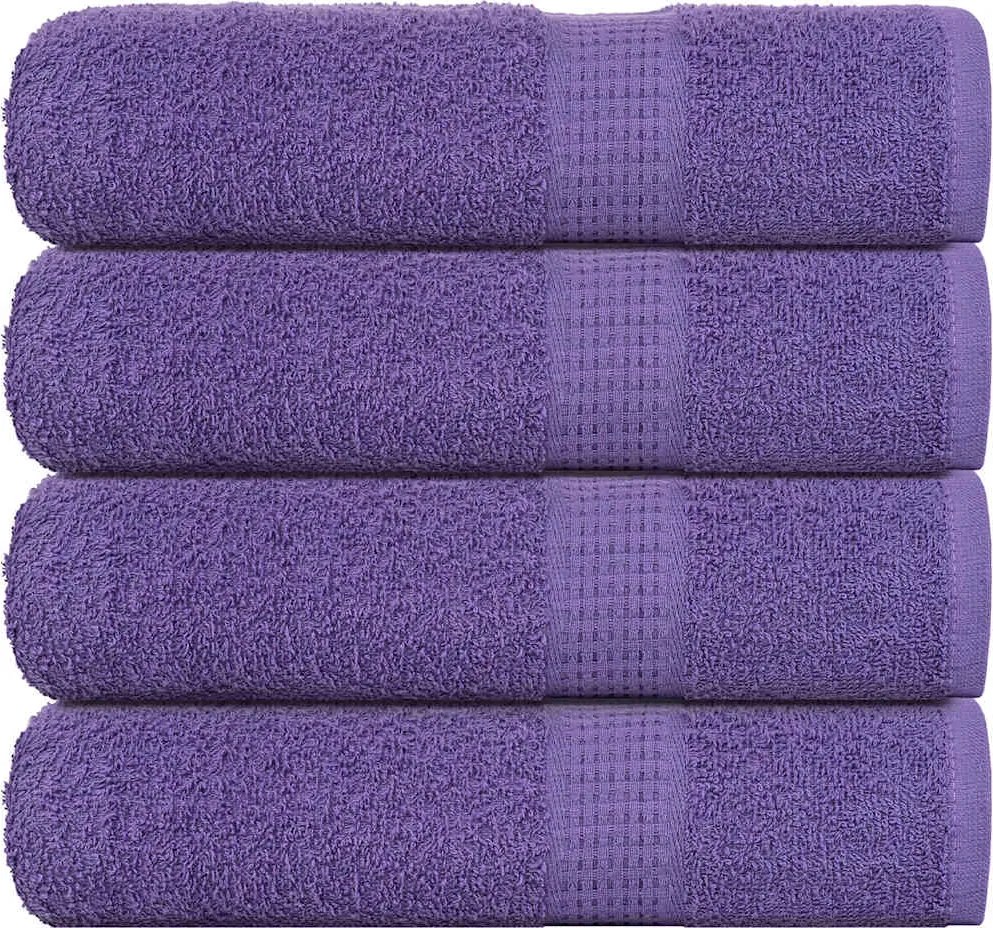 vidaXL Prosoape de mâini, FROGN, 4 buc., violet, 50x100 cm, 360 g/m²