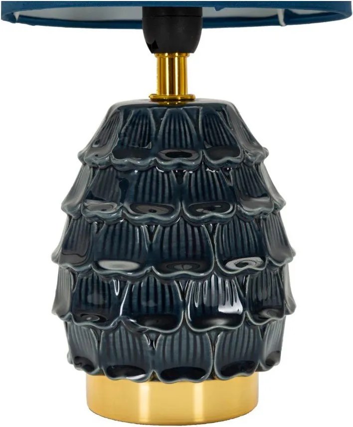 Veioză albastră din ceramică cu abajur textil (înălțime 30,5 cm) Pigny – Mauro Ferretti