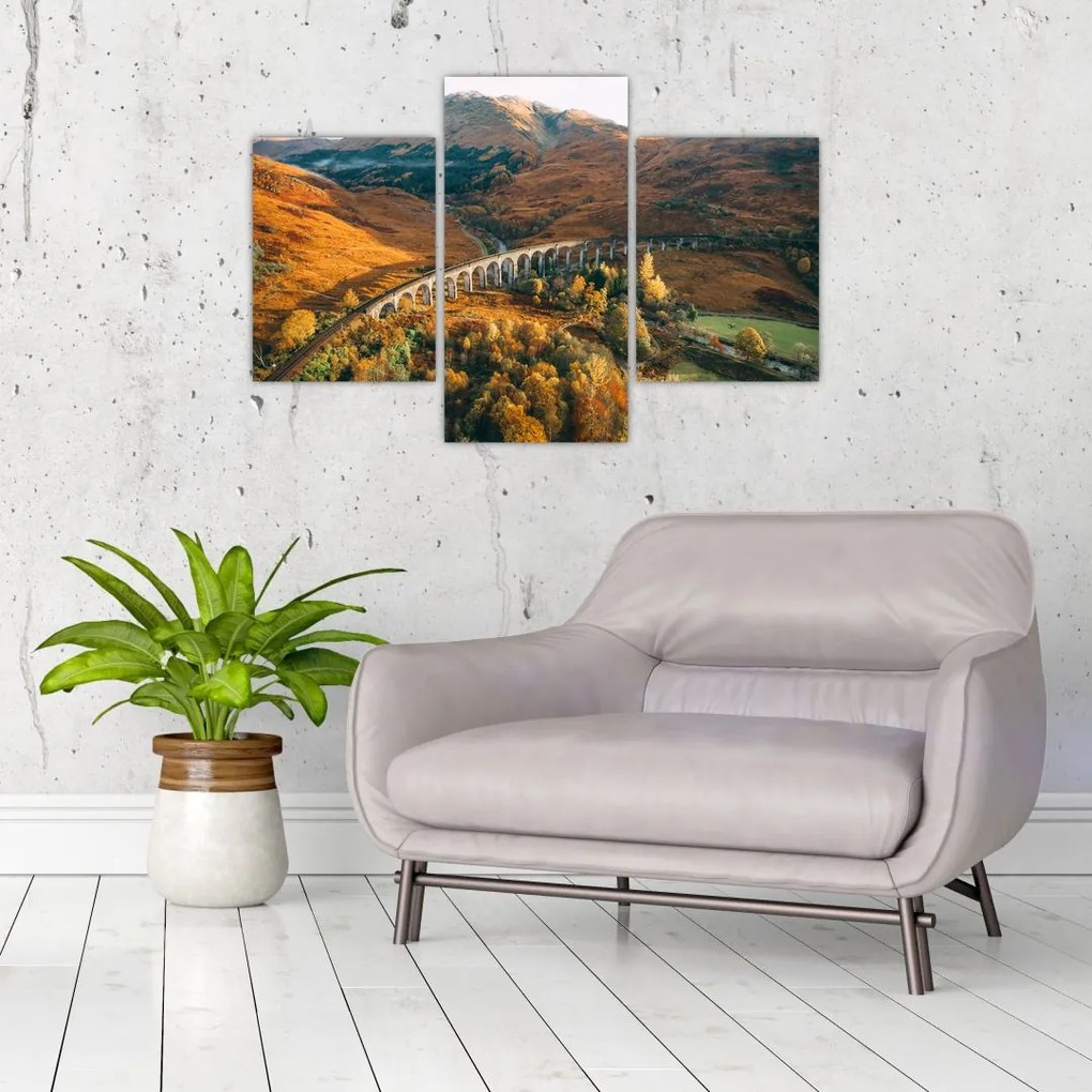 Tablou cu pod în valea din Scoția (90x60 cm)