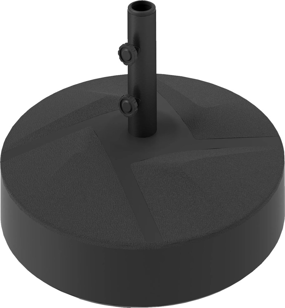 Outsunny Picior de parasol rotund, bază de parasol exterioară umplută cu 25 L de apă / 30 kg nisip, 56 x 56 x 40 cm, negru | Aosom Romania