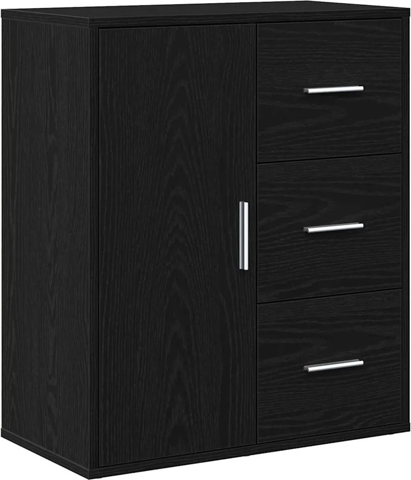 vidaXL Bufet cu sertar Stejar Negru 60 x 31 x 70 cm Lemn compozit