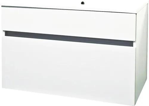 Dulap baza lavoar Sanotechnik Stella 75, 75 cm, 1 sertar, alb lucios