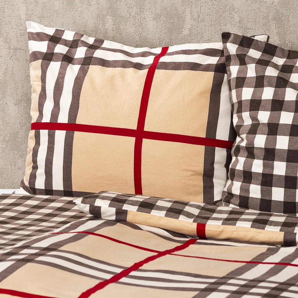 Lenjerie flanelă 4Home Cub, 140 x 220 cm, 70 x 90 cm, bej, 140 x 220 cm, 70 x 90 cm