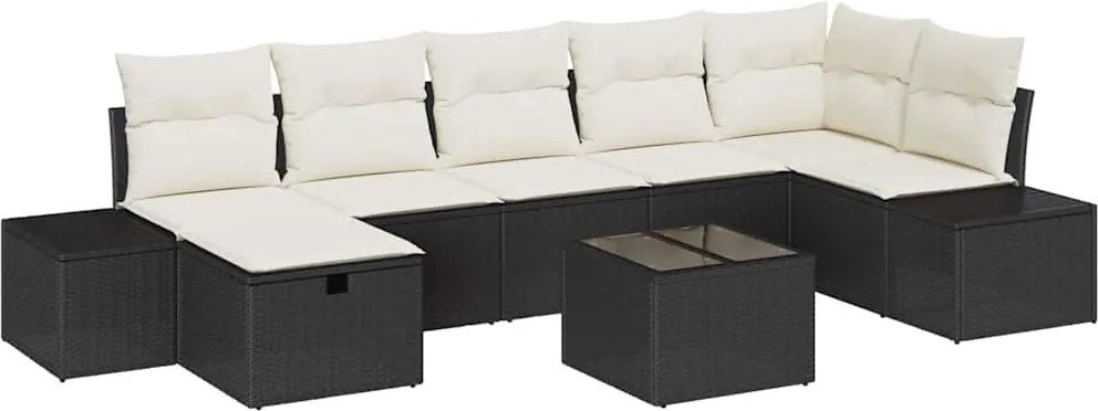 vidaXL Set de canapea cu pernă 8 pcs poliratan