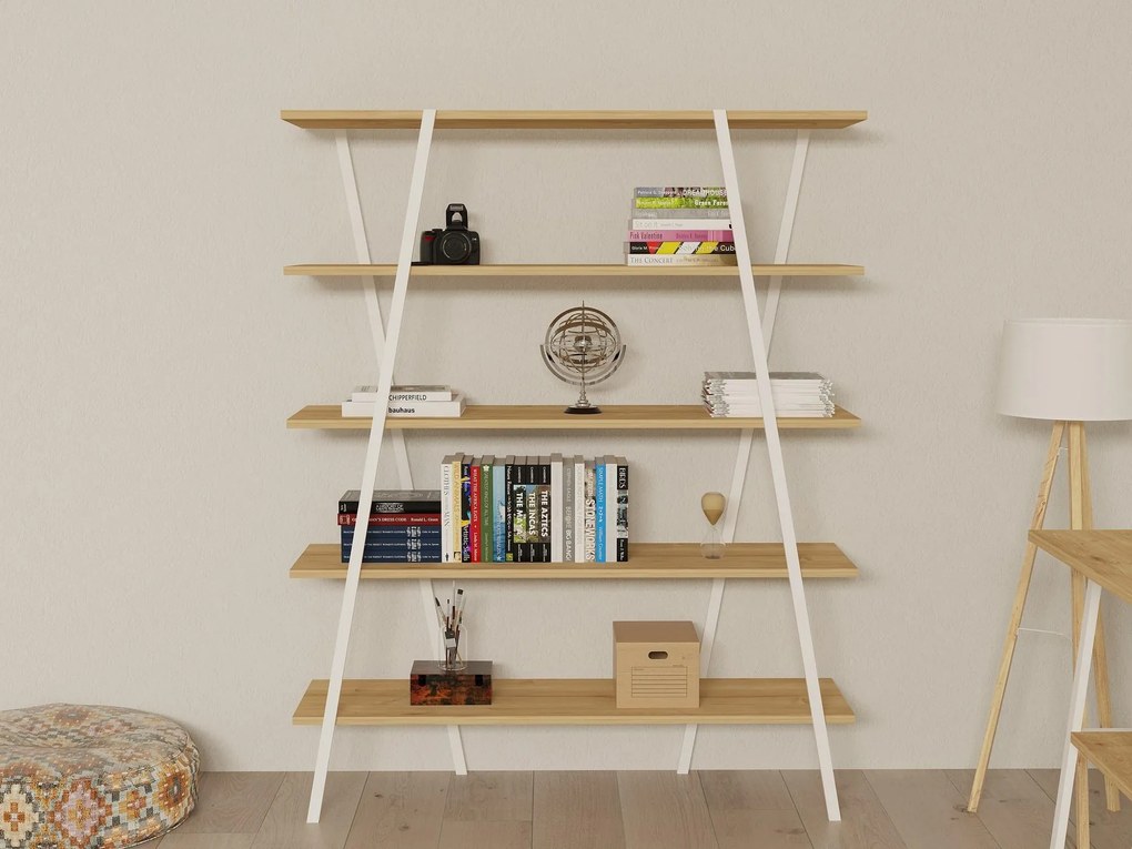 Set mobilier birou Daborotta (Stejar zafir + alb). 1107152