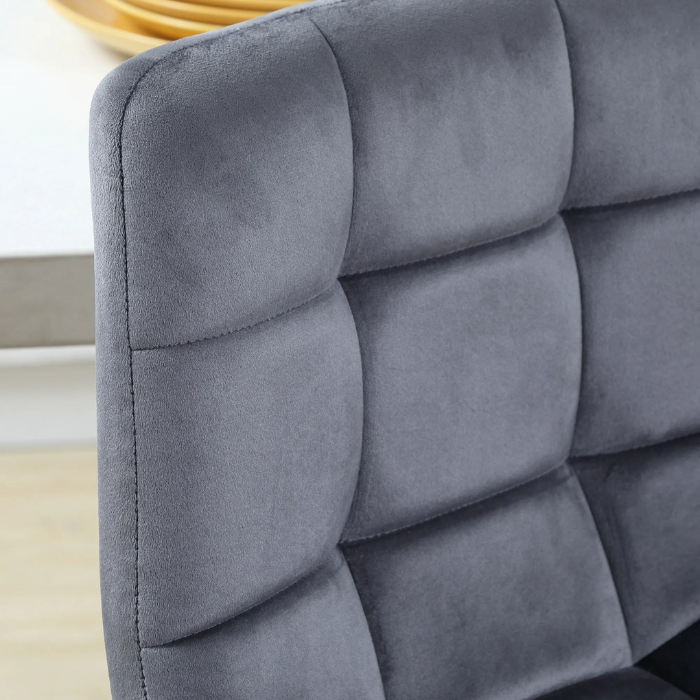 HOMCOM Set de 2 taburete de bar cu suport pentru picioare, design retro, 42 cm x 47 cm x 105 cm, Gri | Aosom Romania