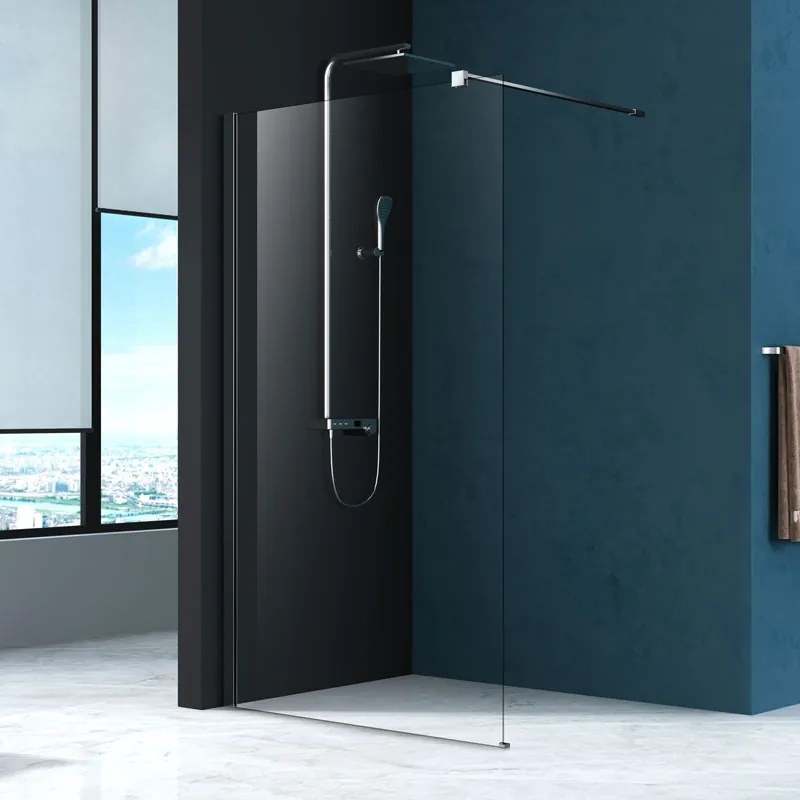 Paravan de dus walk-in Mediterraneo Foxy 90 x 200 cm easy clean crom