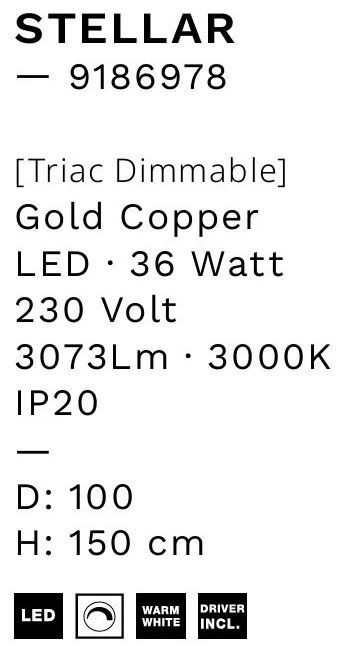 Lustra LED design ambiental deosebit Stellar 100cm