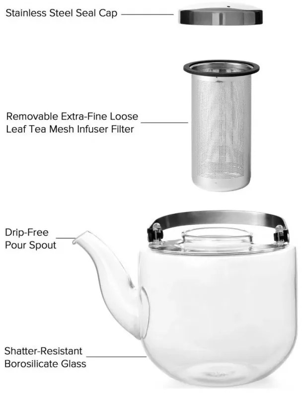 Set pentru preparare / servire ceai BJORN Viva Scandinavia V32801, 6 piese, Sticla, Transparent